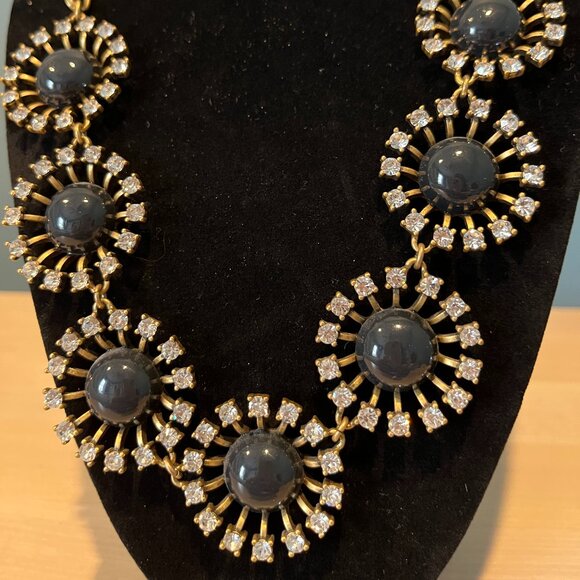 J. Crew Navy Blue Statement Necklace. 20" with a 2" extender. Gently Used. - Picture 2 of 2